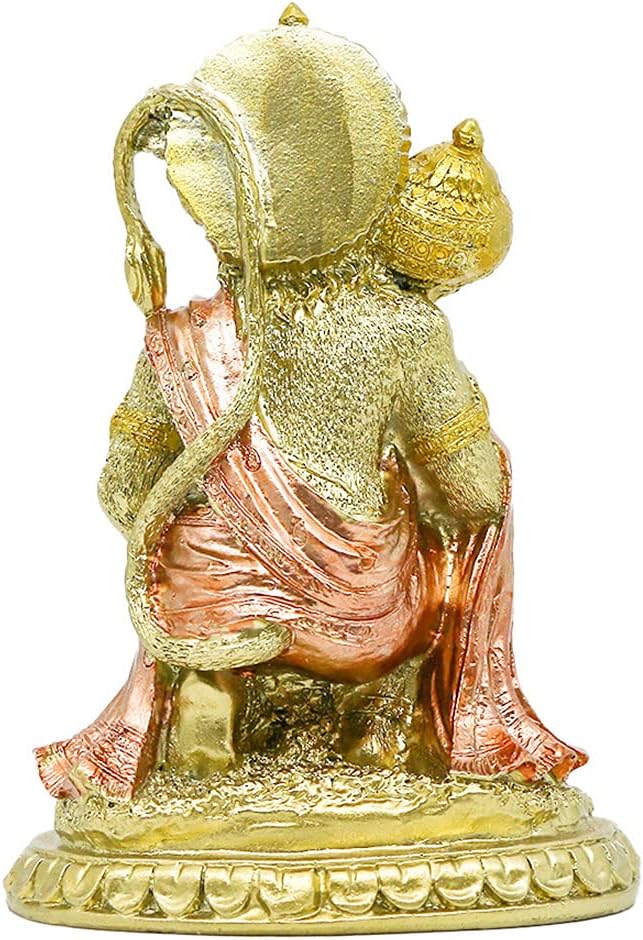 alikiki Hindu Ramayana Hanuman Statue- Indian God Statue Decorative Figurine Hinduism Devotee Lord Rama Shrine Altar Sculpture India Home Office Temple Mandir Pooja Items Yoga Zen Meditation Buddha