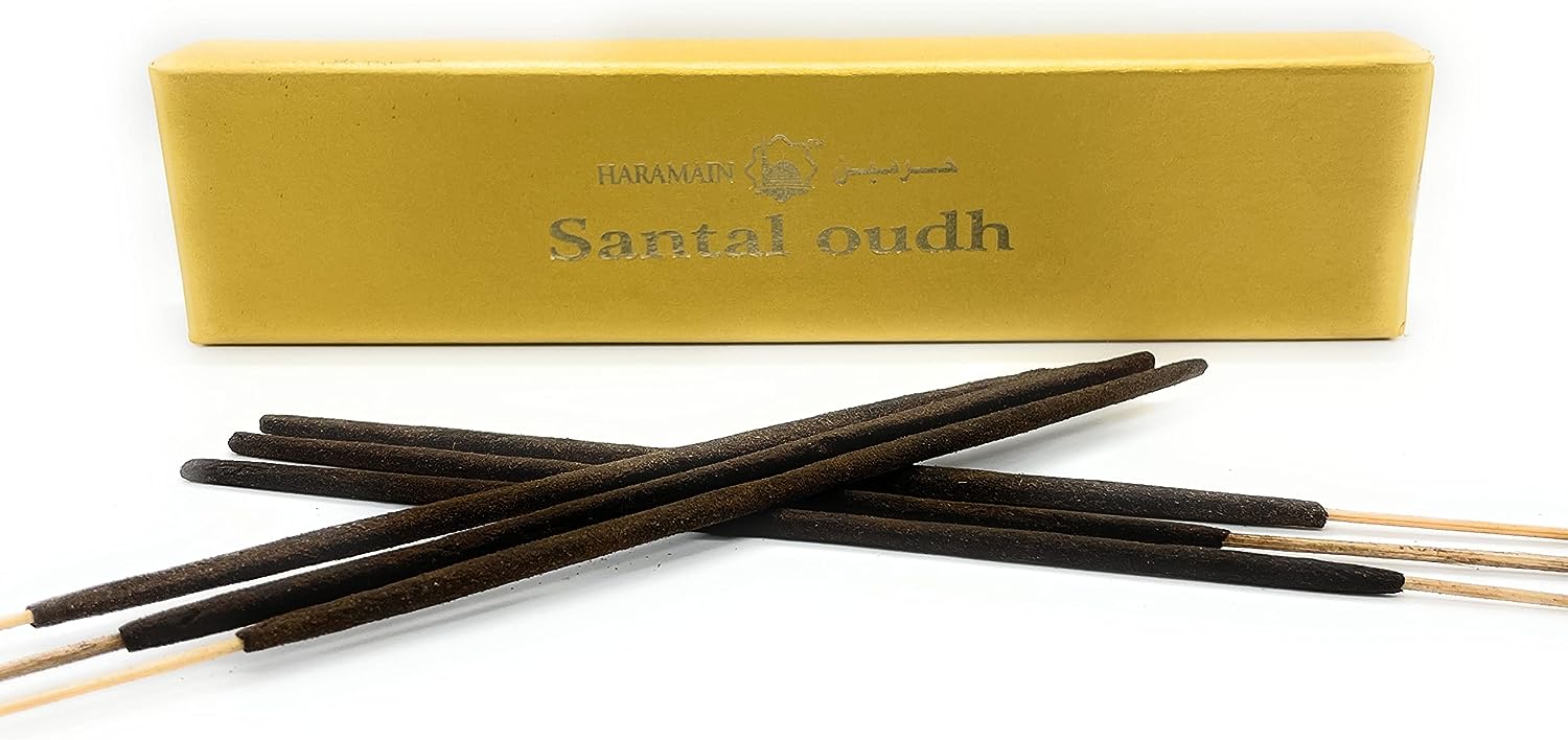 Haramain Santal OUDH - Agarwood Incense Stick - Agarbatti - Made from Pure Oudh and Mysore Sandalwood extracts