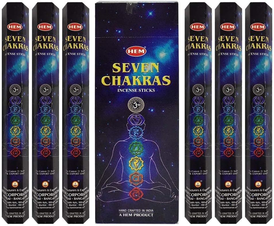 Hem 7 Chakra Incense Sticks Agarbatti Masala Quality Incense Hand Rolled in India for Healing Meditation Yoga Relaxation Prayer Peace (6)