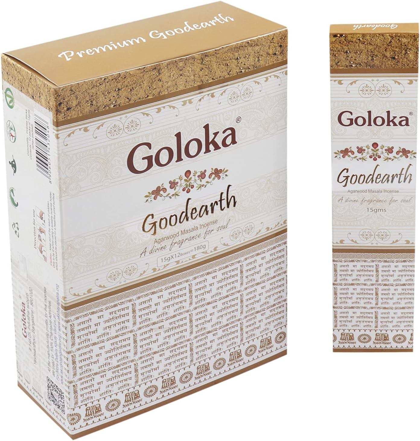 Sharvgun Goloka Good Earth Fragrance Incense Stick Yoga Meditation Agarbatti Pack of 12 -15 Grams
