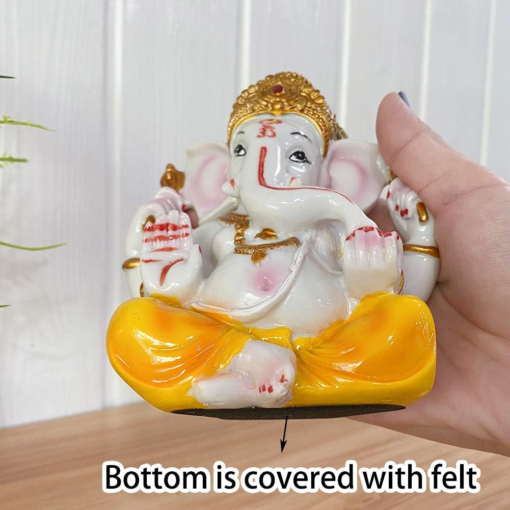 BangBangDa India God Lord Ganesh Statue - 5.5 H Ganesha Idol Figurine Murti Puja Collections Diwali Gifts Decor Hindu Mandir Temple Pooja Item