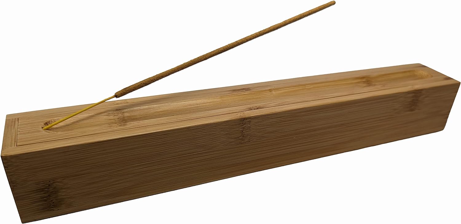 Transworld Effects Incense Stick Holder, Includes Storage Box and ash Catcher, Natural Clear Bamboo with Beautiful Smooth Finish, Sturdy Construction, Contemporary Design, Large Size : Home  Kitchen