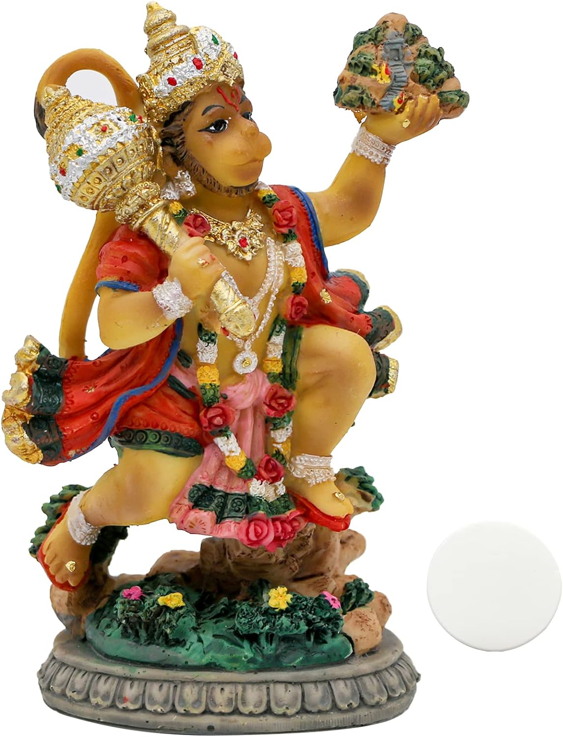 alikiki India Idol Lord Hanuman Statue - 3.9”H Hindu God Flying Hanuman Figurine for Car Dashboard Decor Indian Home Office Mandir Temple Altar Shrine Pooja Item Diwali Puja Gifts