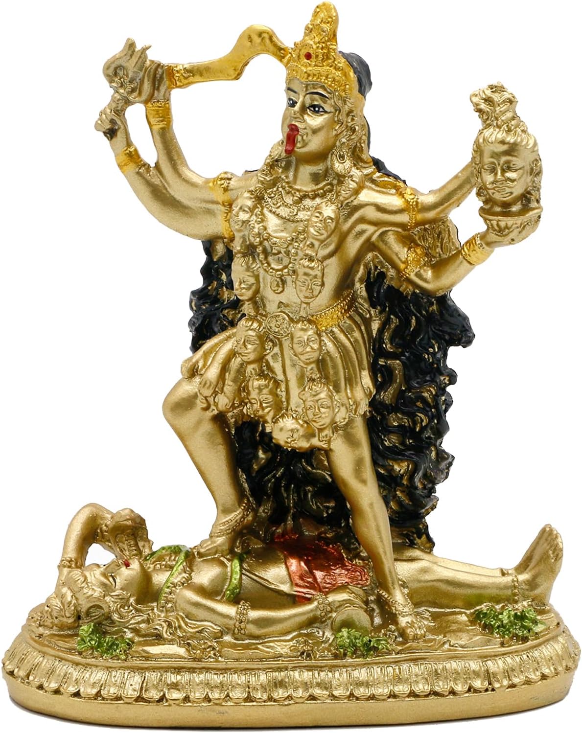 Antique Gold Hindu God Kali Statue – Indian Idol Murti Pooja Item Kali Maa Figurine Home Temple Mandir Decor Religion Puja Decoration Item