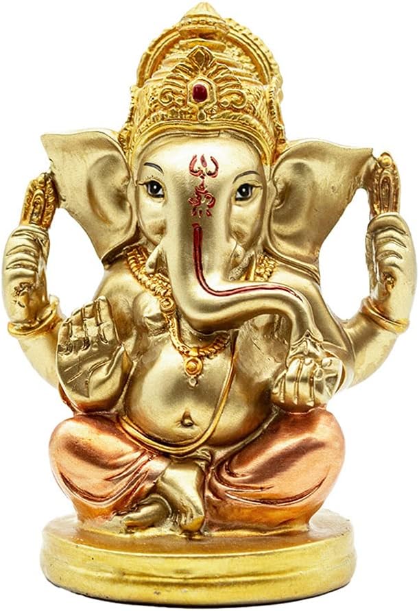 BangBangDa Hindu Lord Ganesha Statue - Indian Elephant God Murti Decor Hand Painting Figurines Idol Wedding Return Gifts Home Mandir Pooja Item Altar Yoga Room Decor