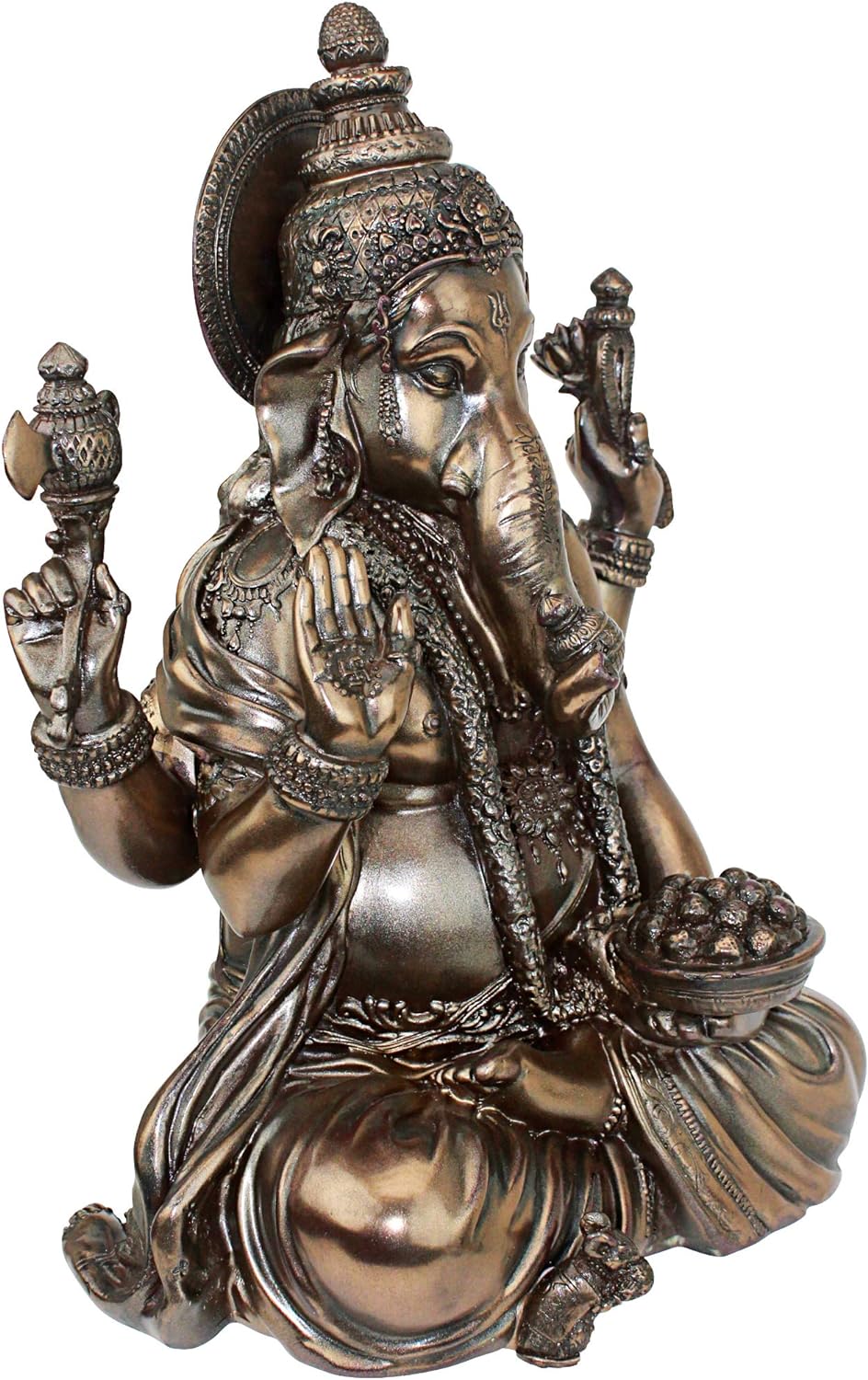 Design Toscano Lord Ganesha Hindu Elephant God Statue, 11 Inch Polyresin, Faux Bronze