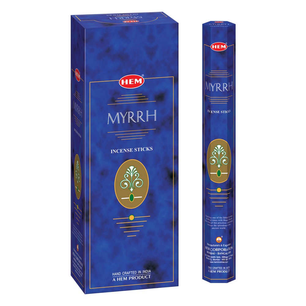 HEM Myrrh Incense Sticks - Pack of 6 - 120 count - 301g