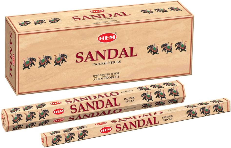 HEM Sandal Incense Sticks - Pack of 6-120 Count - 301g