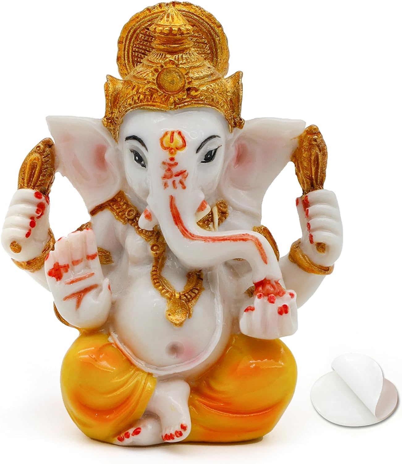 Hindu Lord Ganesha Idol Statue - Indian Diwali Gifts Small Ganesh for Car Dashboard Decor India God Figurine Home Mandir Murti Pooja Yoga Meditation Room Altar Kit Decor Spititual Women Wedding Gift