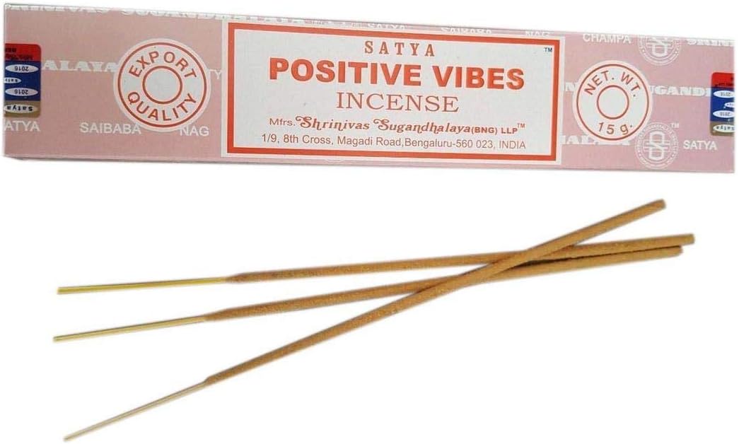 Satya Positive Vibes Incense Sticks Agarbatti Indian Natural Fragrance Pack of 3