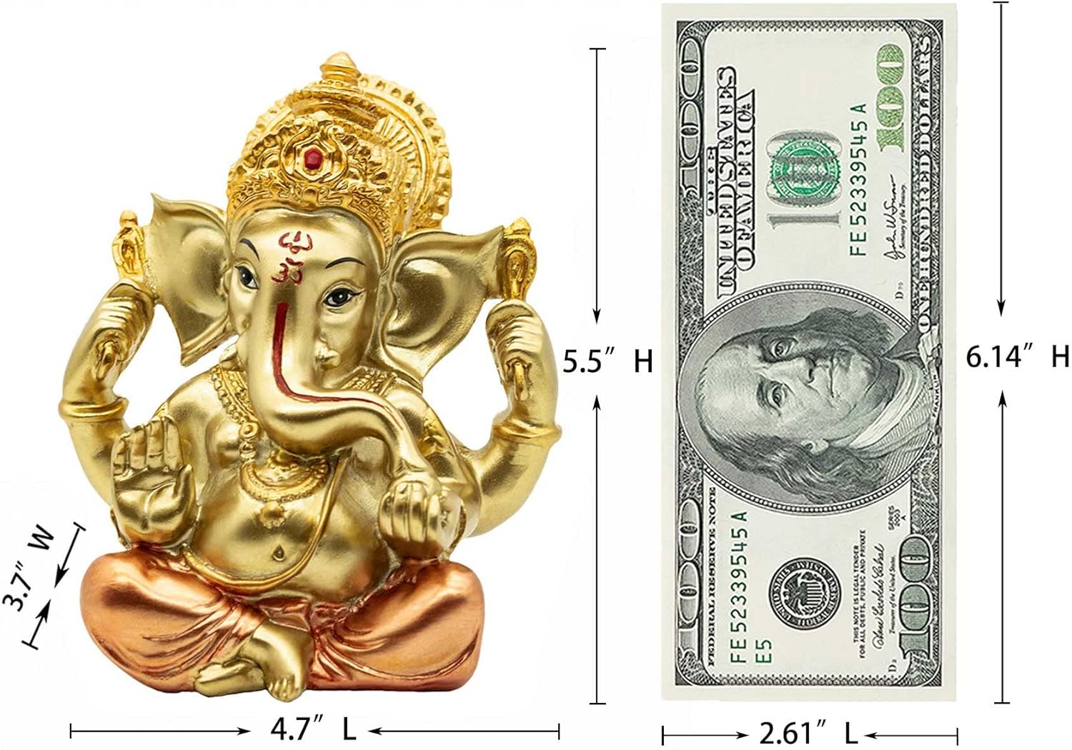 Hindu Lord Ganesha Sculpture - Indian Religious Elephant Buddha Ganesh Statue Decoration - India Home Pooja Murti Temple Accessories Handmade Wedding Return Gifts