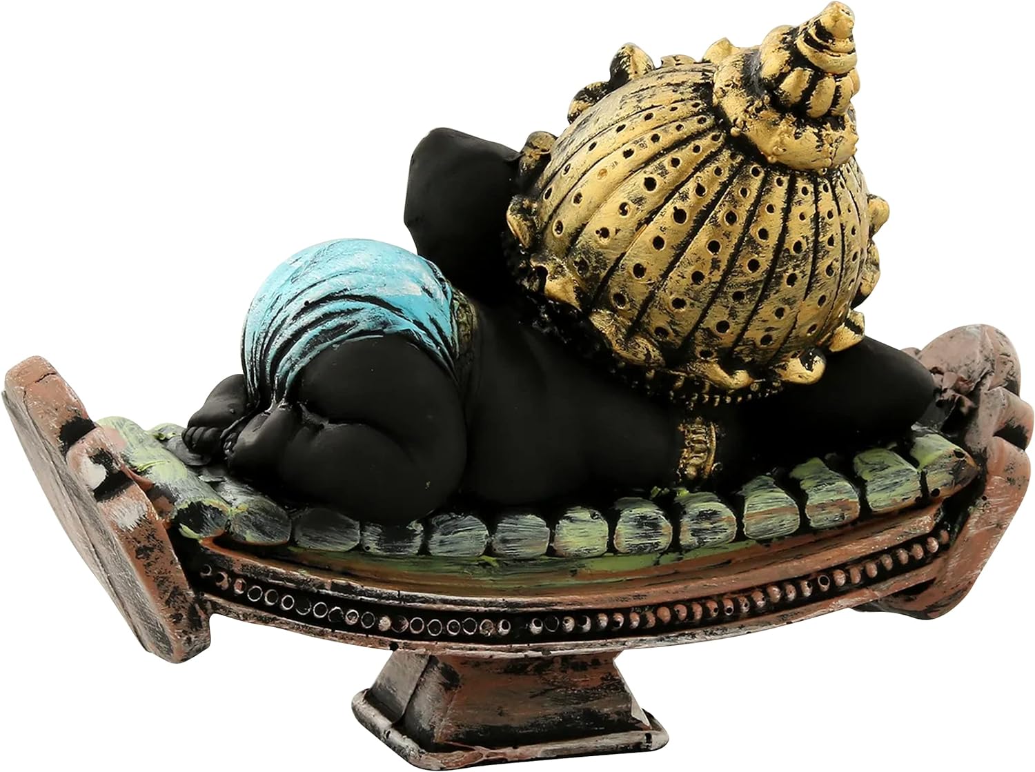 TIED RIBBONS Lord Ganesha Statue | Resin, 4.3 x 6.2 inch | Hindu Elephant God Statue | Buddha Figurine Lying Ganesha Idol for Car Dashboard, Pooja, Home, Table, Desktop | Diwali Decorations for Home