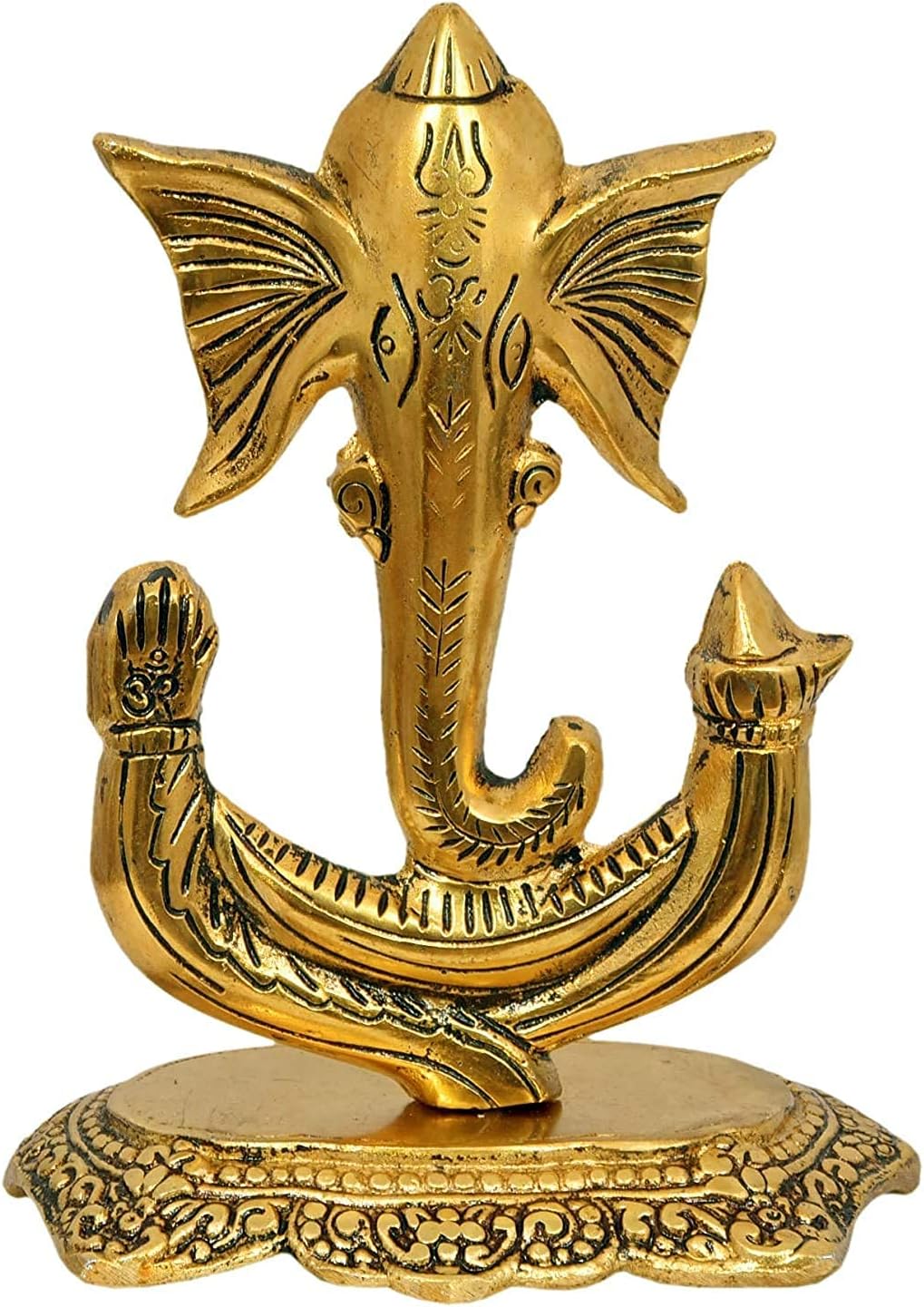 Wonder Care | Ganesha Statue Sculpted in Great Detail in Ivory Antique Finish - Ganesh Idol for Car | Home Decor | Mandir | Gift | Hindu God Idol