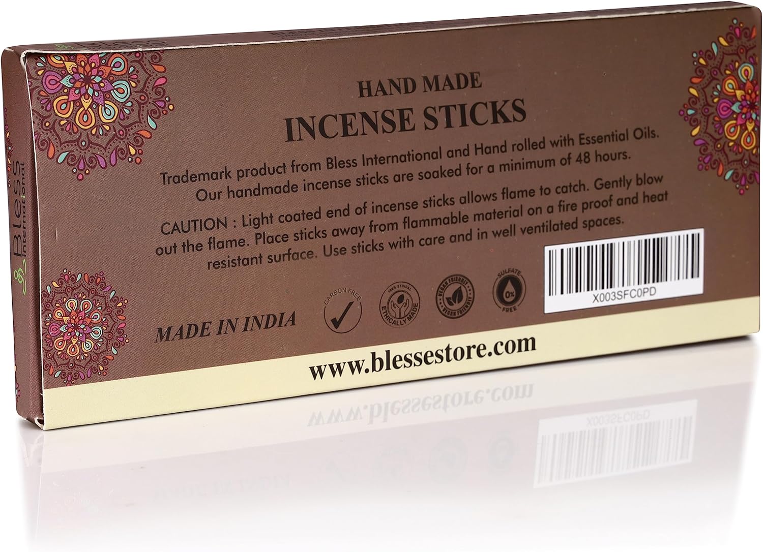 Bless-Sandalwood-Incense-Sticks 100%-Natural-Handmade-Hand-Dipped-Incense-Sticks Organic-Chemicals-Free for-Purification-Relaxation-Positivity-Yoga-Meditation The-Best-Woods-Scent (25 Sticks (40GM))