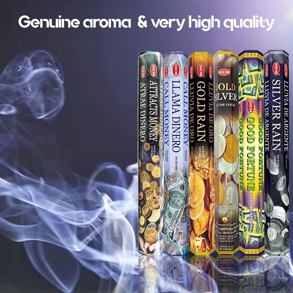 HEM assorted incense sticks pack of 6, 20 stick tubes,120 sticks total