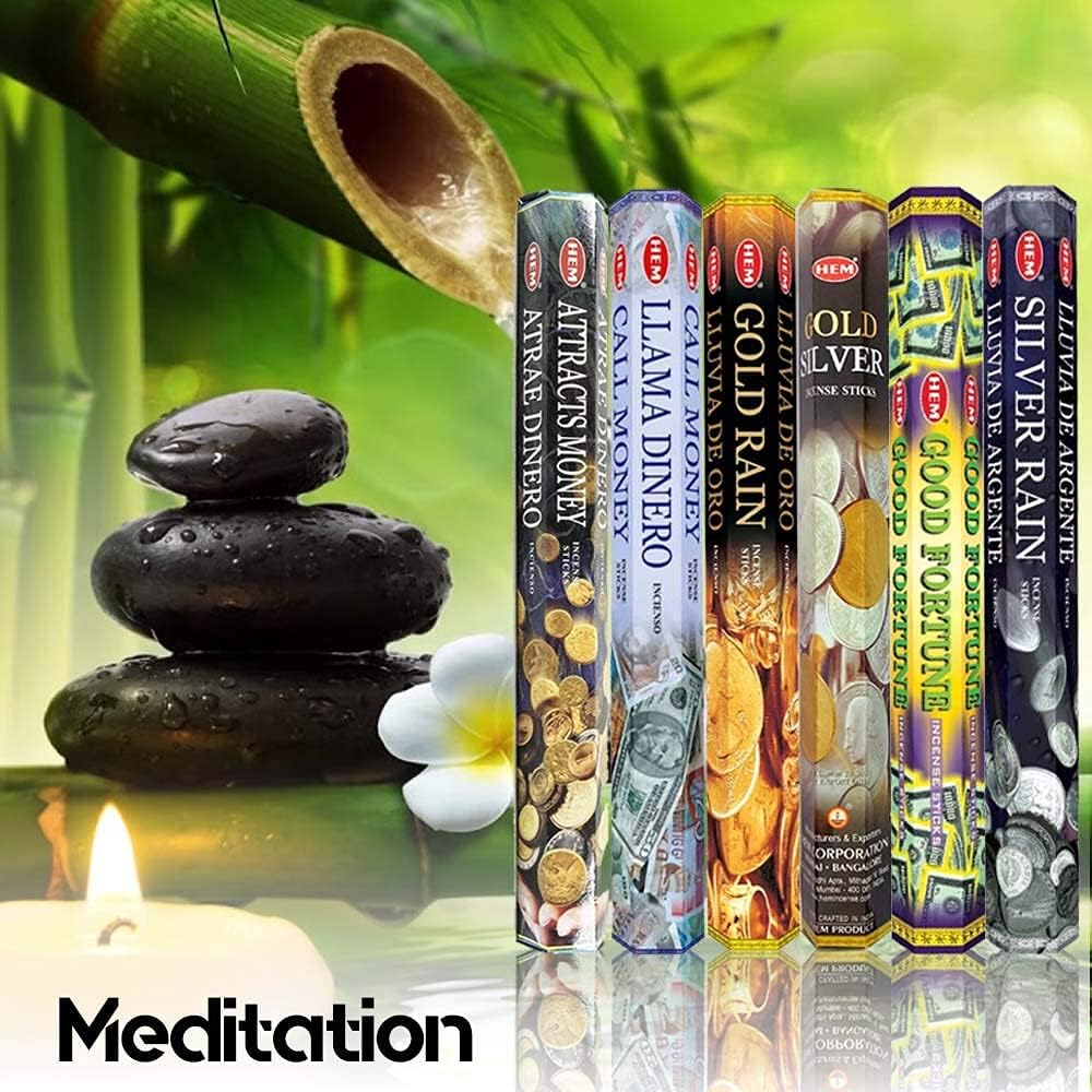 HEM assorted incense sticks pack of 6, 20 stick tubes,120 sticks total