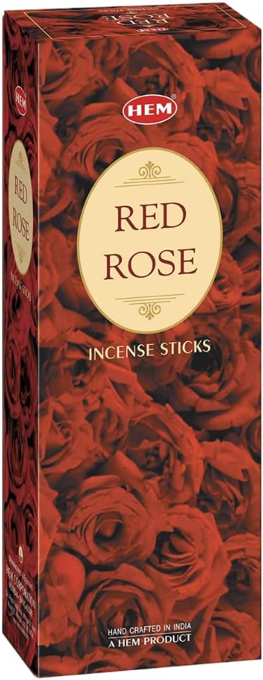 HEM Red Rose Incense Sticks (Pack of 6 -120 count, 301g) | Natural Fragrance For Aromatic Environment | Incense For Stress Relief, Relaxation and Air Purifier