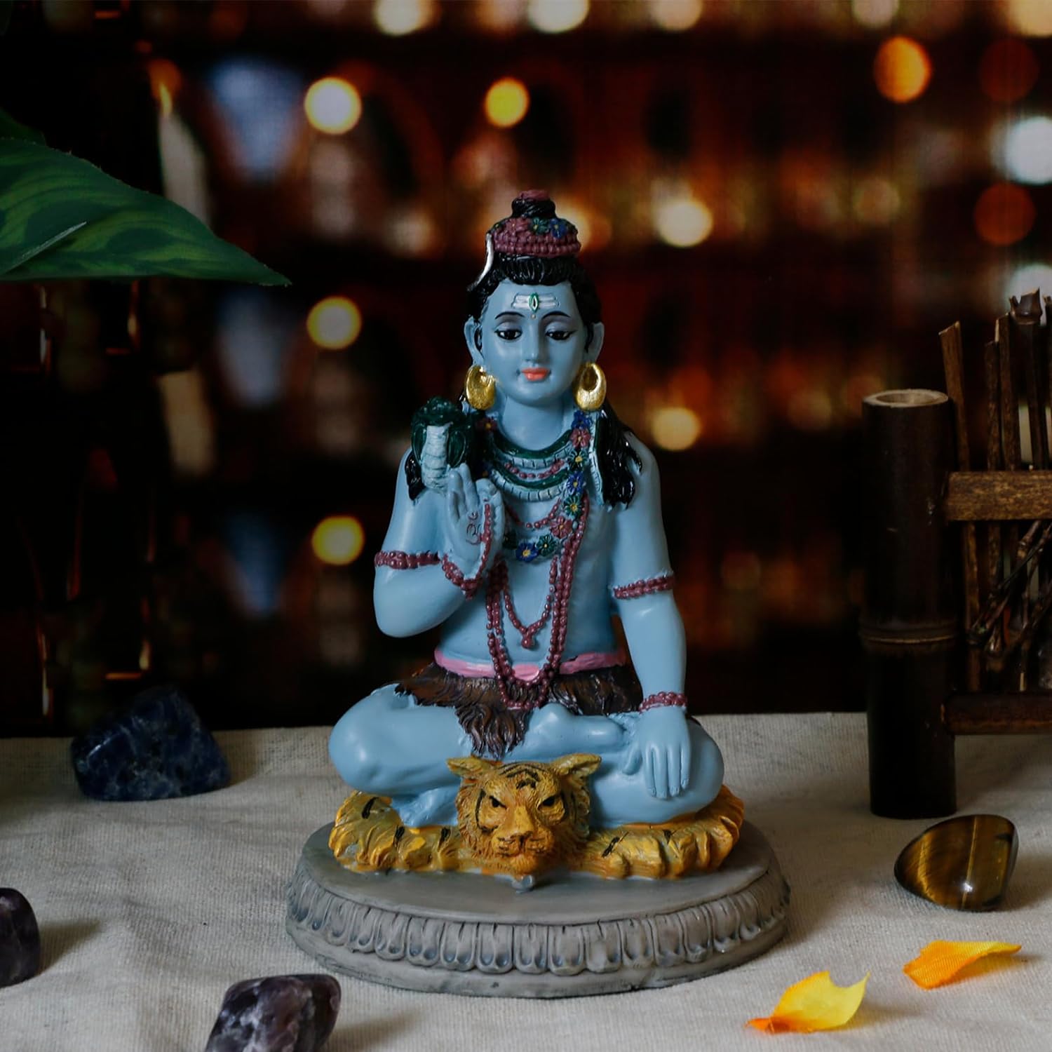 Hindu God Lord Shiva Statue - 5.7”H Shiva Idol Murti Pooja Item Puja Diwali Gifts for Indian Wedding Baby Shower Housewarming Return Gifts for Guest Altar Meditation Yoga Room Spiritual Decor