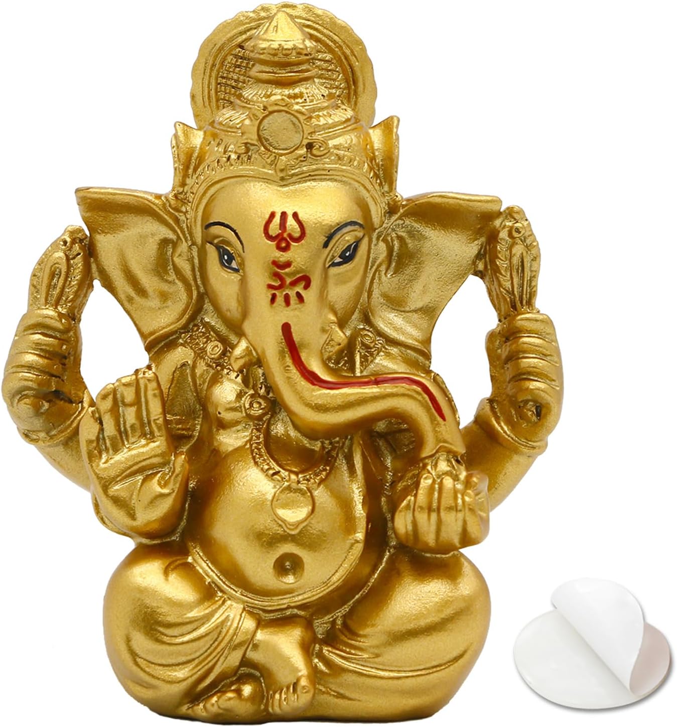 Indian God Lord Ganesh Statue - Hindu God Golden Ganesha Idol Figurines for Car Dashboard Decor Hindu Gift Indian India Home Temple Mandir Pooja Item Diwali Gifts Room Altar Decor