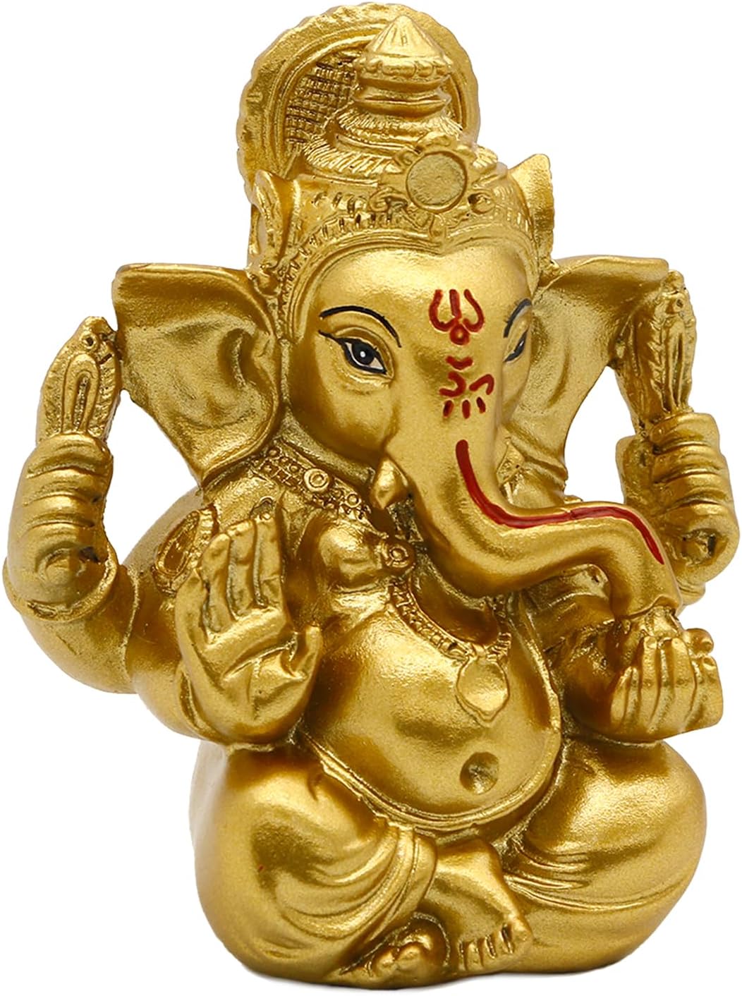 Indian God Lord Ganesh Statue - Hindu God Golden Ganesha Idol Figurines for Car Dashboard Decor Hindu Gift Indian India Home Temple Mandir Pooja Item Diwali Gifts Room Altar Decor