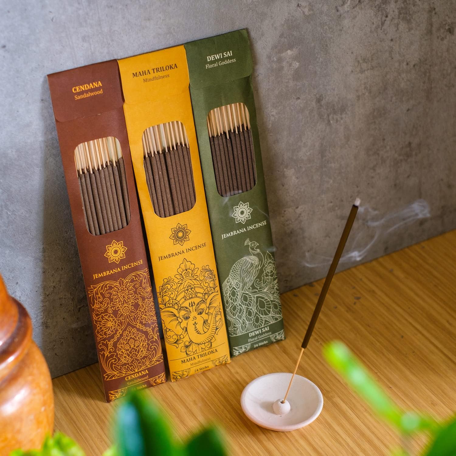 Jembrana Incense Sticks Mix 6 Scents (144 Sticks Total), 24 Sticks Each of Sandalwood, Amber, Maha Triloka, Gardenia, Padma  Raja Harum, Sold by Bali Soap