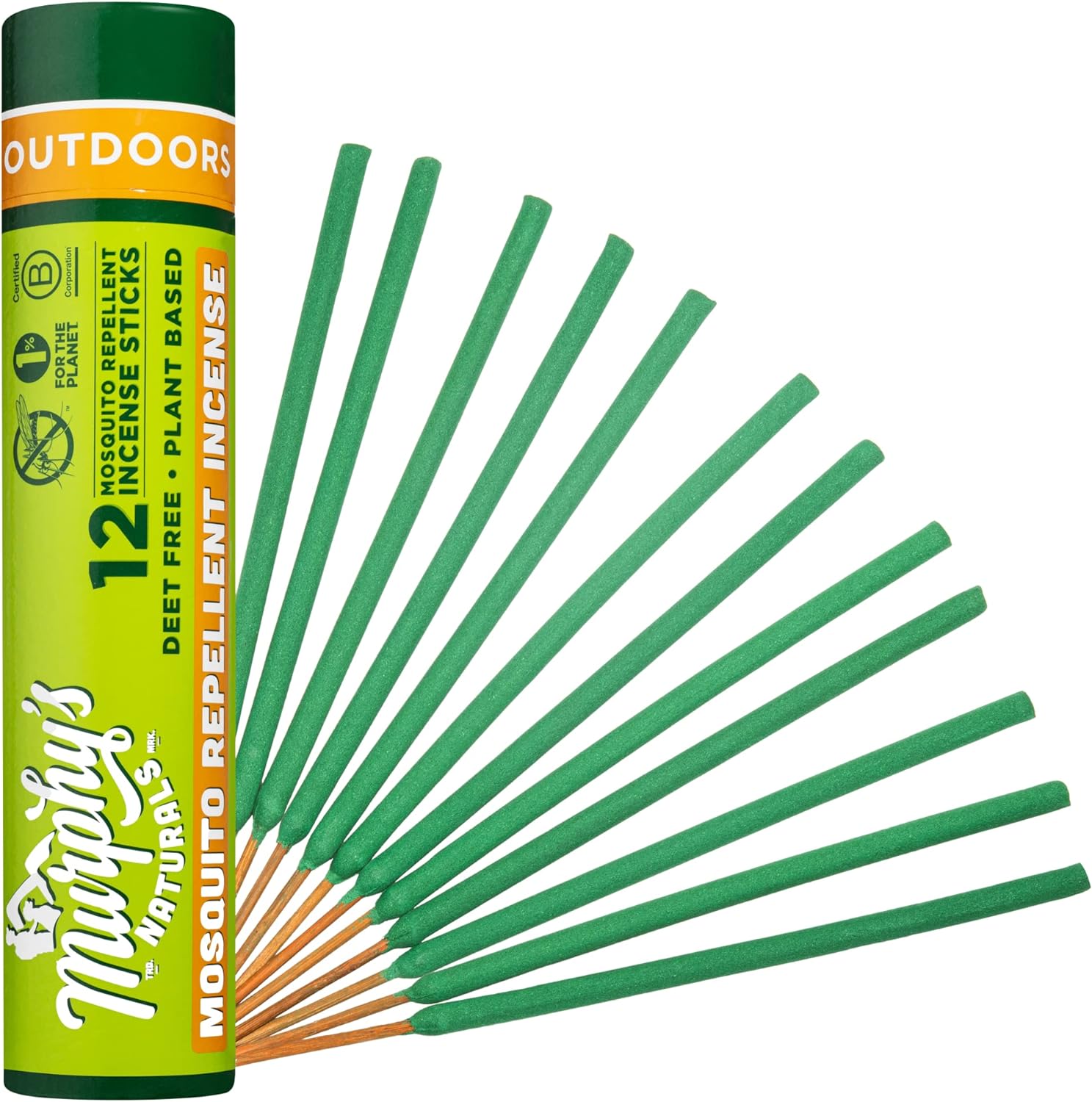 Murphys Naturals Mosquito Repellent Incense Sticks | DEET Free with Plant Based Essential Oils | 2.5 Hour Protection | 12 Sticks per Carton | 2 Pack