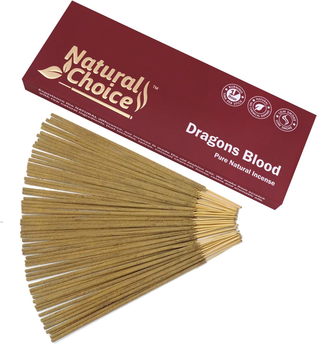Natural Choice Incense Sandalwood Incense Sticks 100 Grams, Low Smoke Traditional Incense Sticks Made from Scratch, Never Dipped (Sandalwood, Single Pack)