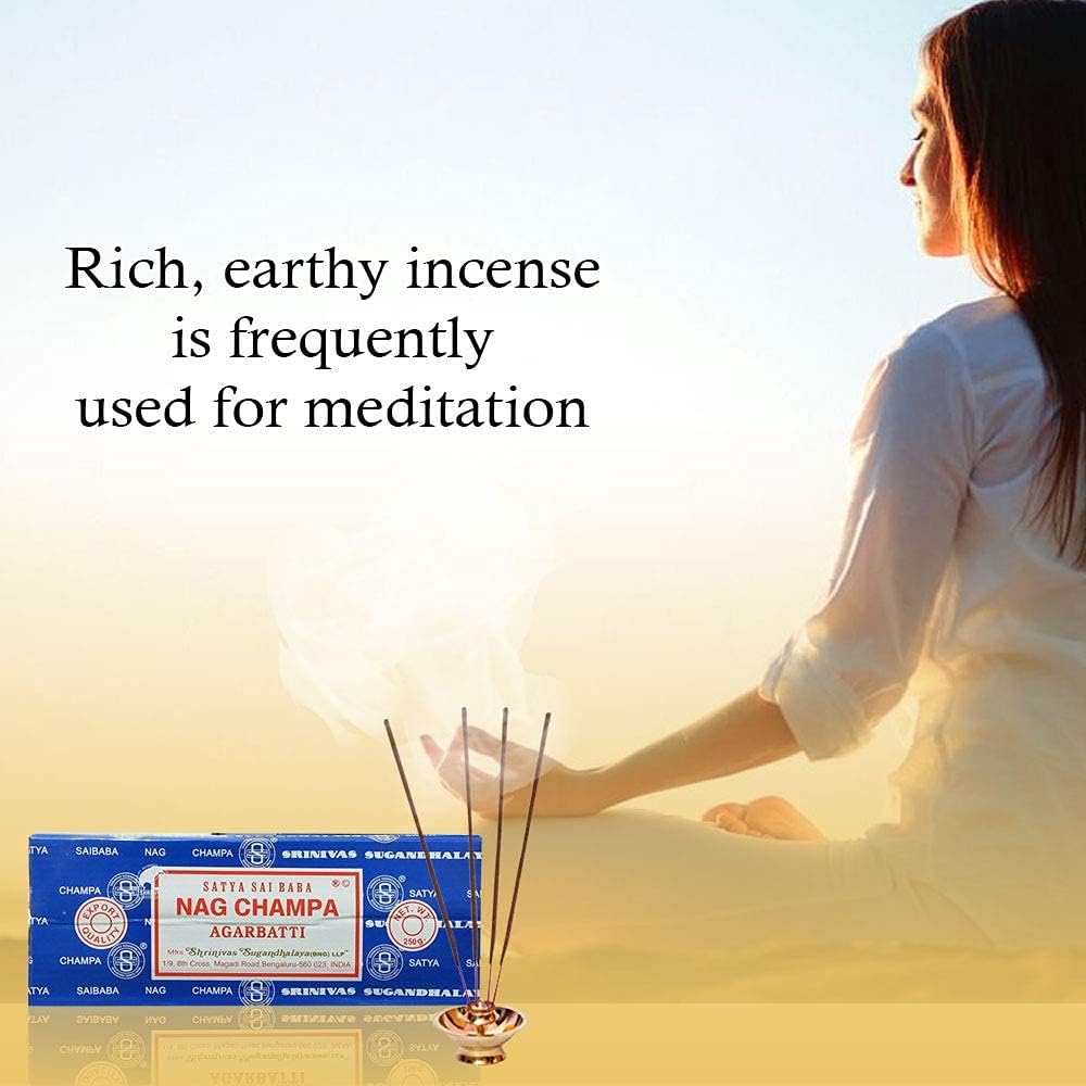 Satya Sai Baba Nag Champa Agarbatti Pack of 2 Incense Sticks Boxes 250gms Each Hand Rolled Agarbatti Fine Quality Incense Sticks for Purification, Relaxation, Positivity, Yoga, Meditation