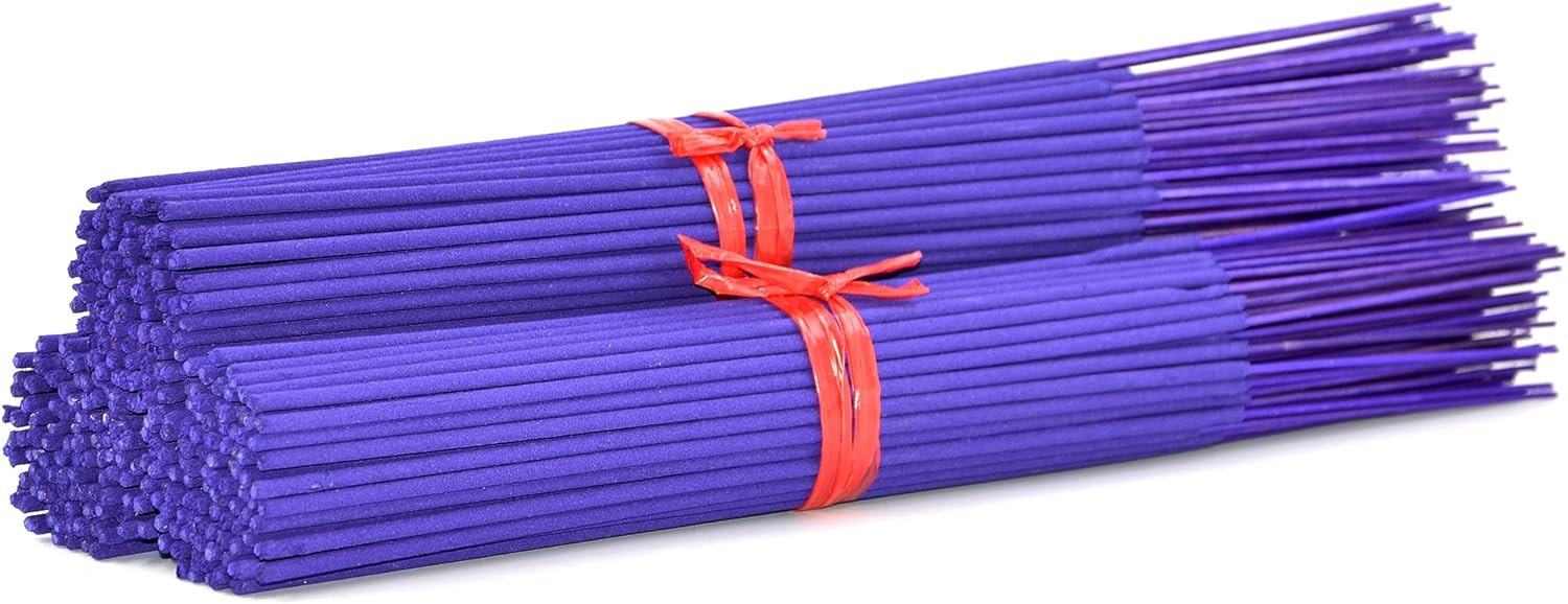 100 Unscented (Purple) Incense Sticks 11 inch - 100% Natural Joss and Bamboo 11 Punk Blanks - for DIY Aromatherapy Incense Making.
