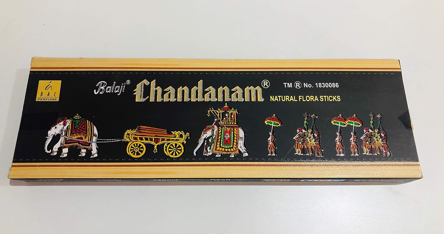 Balaji Fragrance Agarbathi 50g Boxes CHANDANAM Sandalwood Incense Sticks
