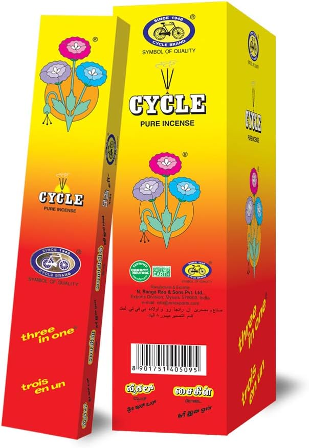 Cycle Brand Three in One Incense Sticks, 252 Sticks | 9 Inch Agarbatti Sticks with 40 Mins Burning time | 3 Signature Fragrances Floral, Woody, Lily | Natural Fragrance for Puja  Meditation