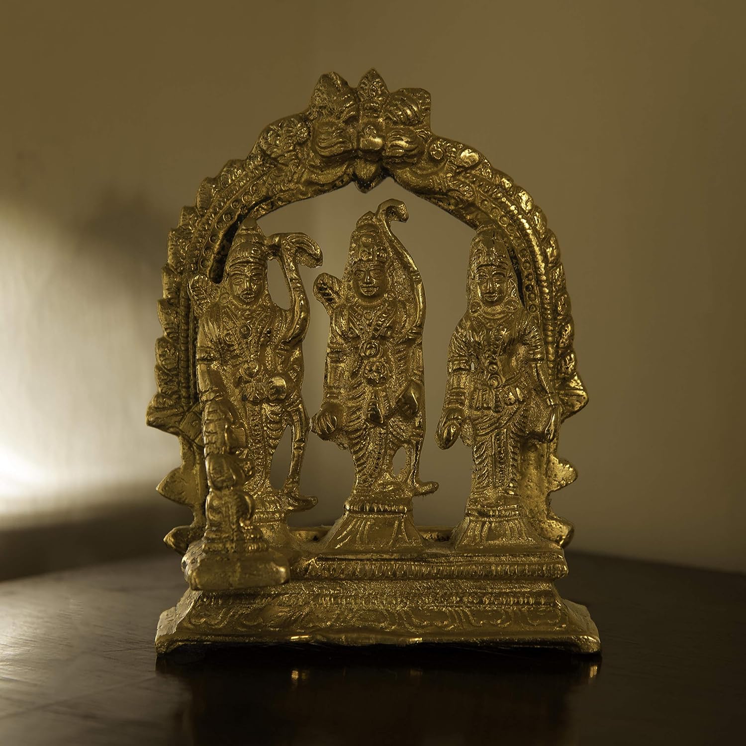 GURU JEE™ Brass Idol Ram Darbar Statue Lord Rama Laxman Sita Religious Gift Indian Art