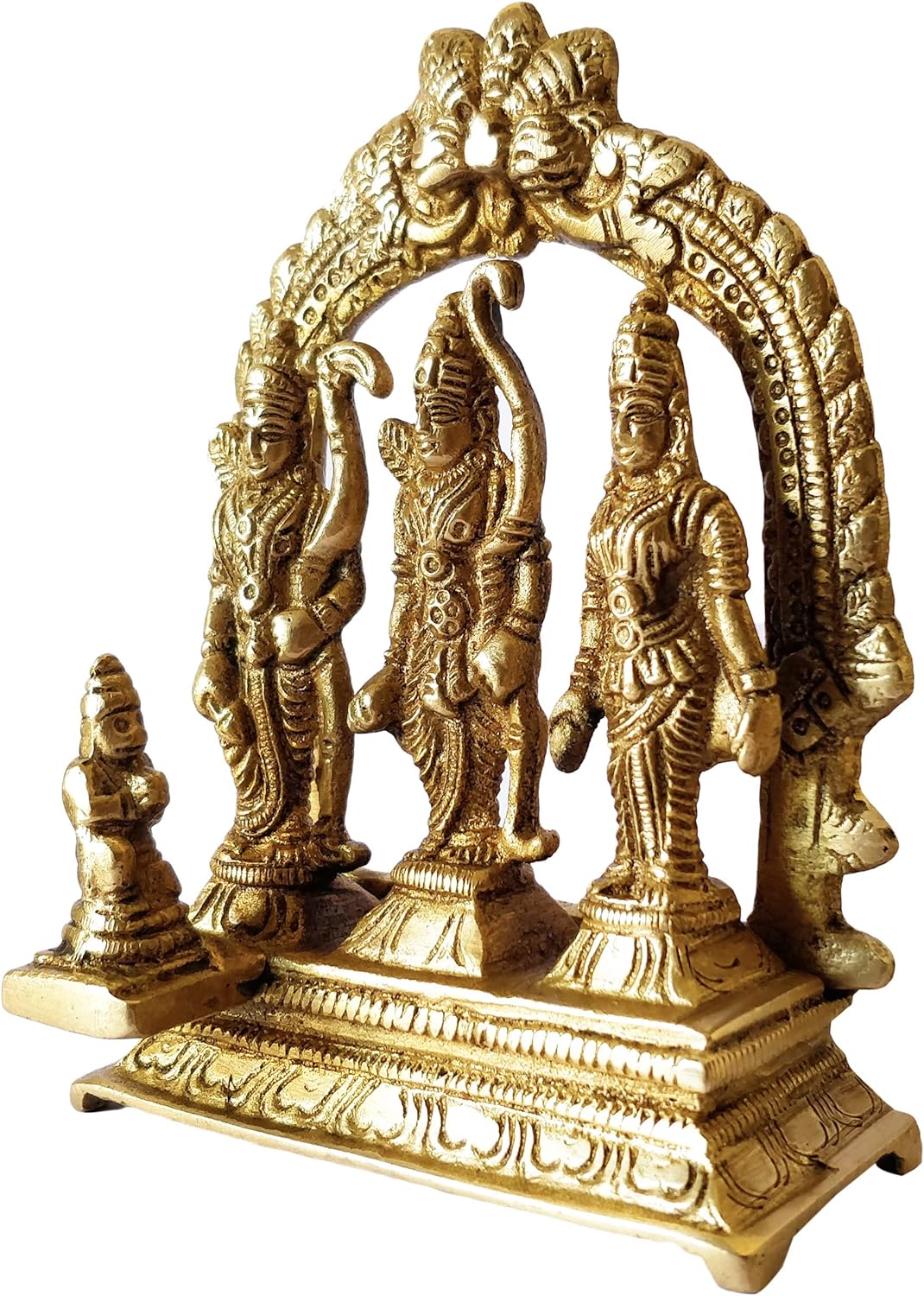 GURU JEE™ Brass Idol Ram Darbar Statue Lord Rama Laxman Sita Religious Gift Indian Art
