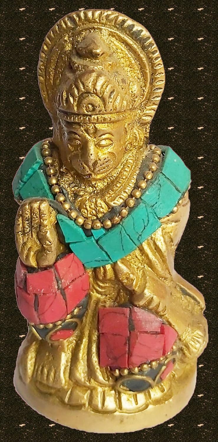 PARIJAT HANDICRAFT Hanuman Brass Idol Hindu god of Strength Statue Hanuman Large Idols for Temple Home and Office (Hanuman-ji)