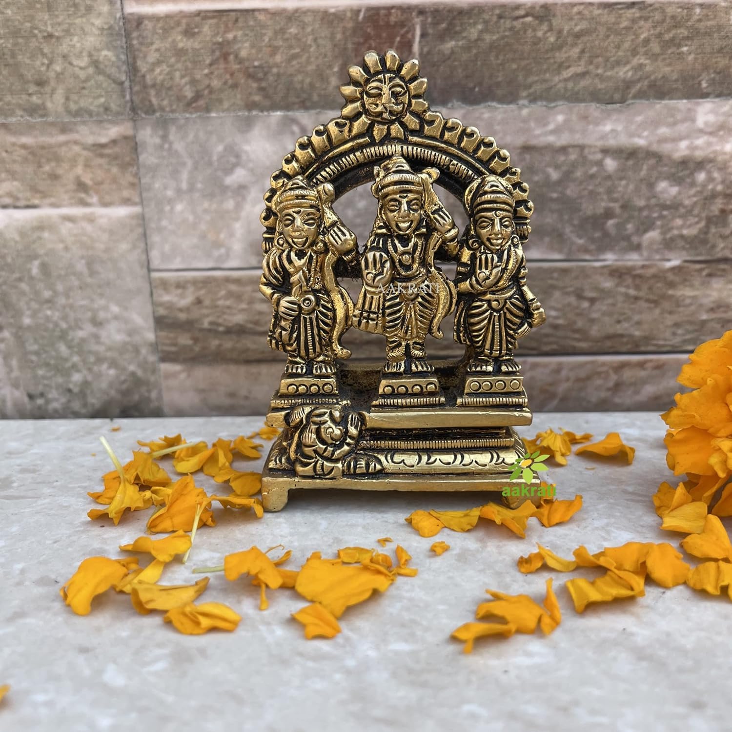 Ram Darbar (with Laxman Seeta  Hanuman). Temple Statue. Intricate Brass Craft. Best for Home, Temple, Altar and Gifting