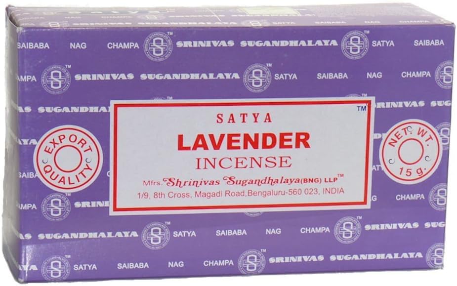 Satya Nag Champa Lavender Incense Sticks, 12 Count