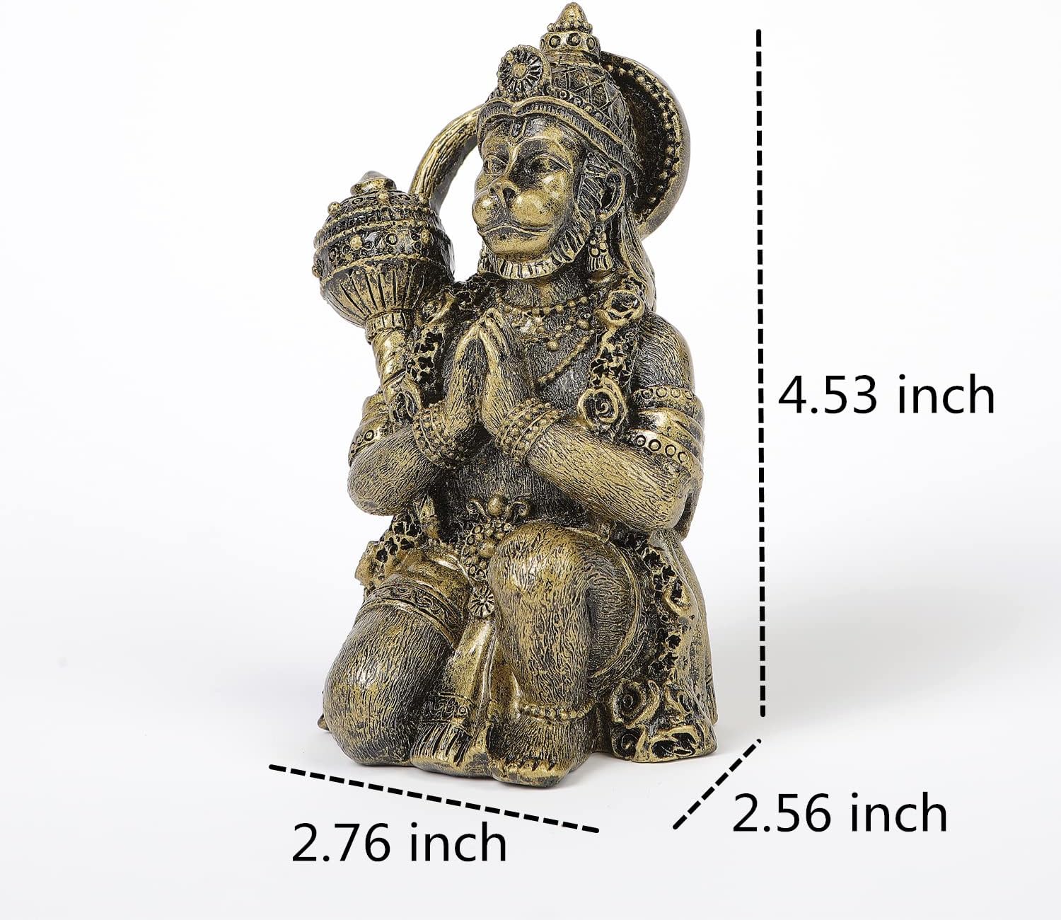Seyee-bro Hindu God Lord Flying-Hanuman Statue - Hanuman Mythological Figurine for Home Temple Mandir Decor