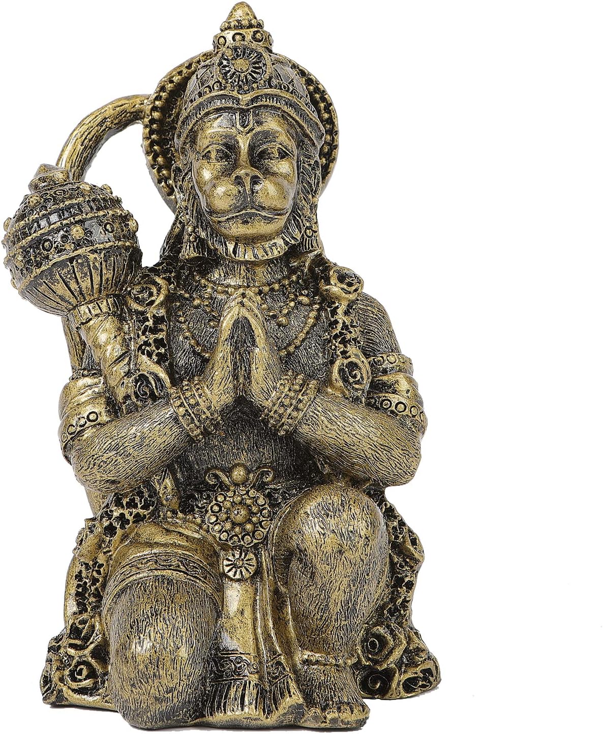 Seyee-bro Hindu God Lord Flying-Hanuman Statue - Hanuman Mythological Figurine for Home Temple Mandir Decor
