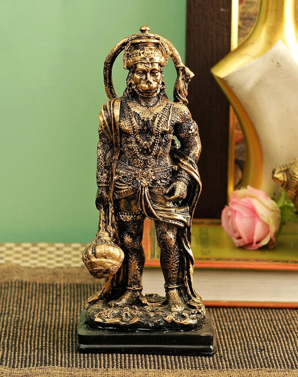 TIED RIBBONS Lord Hanuman Idol Statue (22 cm X 9 cm) - Hanuman Idol Figurine for Temple Table Desktop Home Decoration Indian God Idol Diwali Decorations for Home and Diwali Gifts