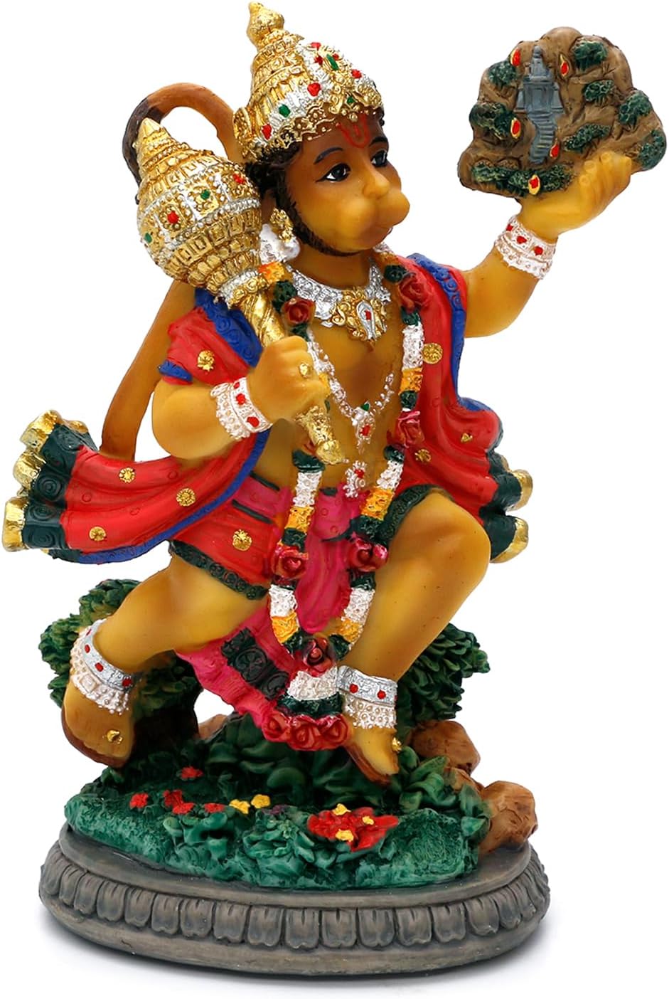 alikiki Hindu God Flying Hanuman Statue - 5.3 H Lord Hanuman Perfect Indian Gift for Diwali,Navratri,Dussehra,Job Interviews, Wedding, Baby Shower Return Gifts Temple Mandir Pooja Item