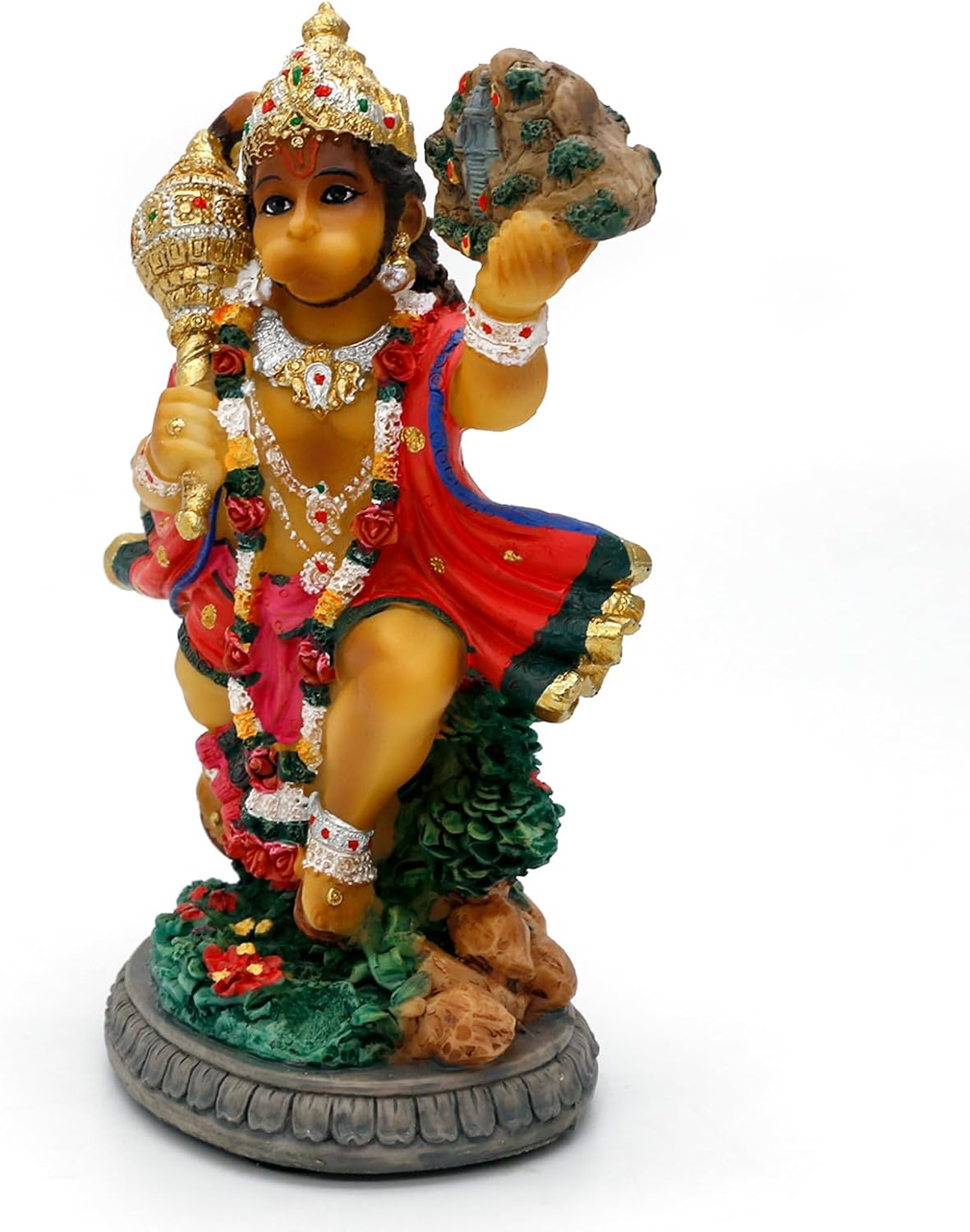 alikiki Hindu God Flying Hanuman Statue - 5.3 H Lord Hanuman Perfect Indian Gift for Diwali,Navratri,Dussehra,Job Interviews, Wedding, Baby Shower Return Gifts Temple Mandir Pooja Item