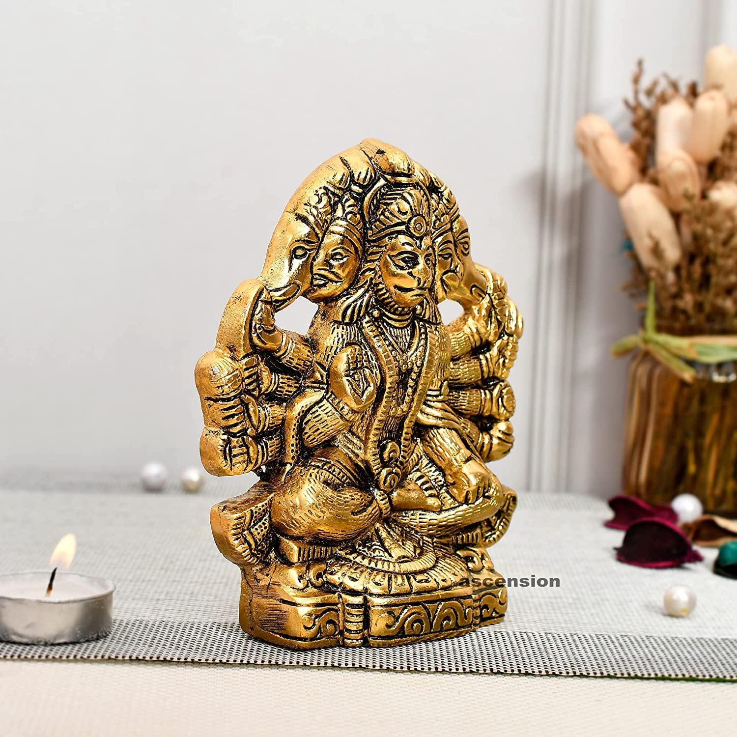 Brass Hanuman Ji Statue Religious Idol Showpiece Indian Handmade Home Decor by Personalized Everything