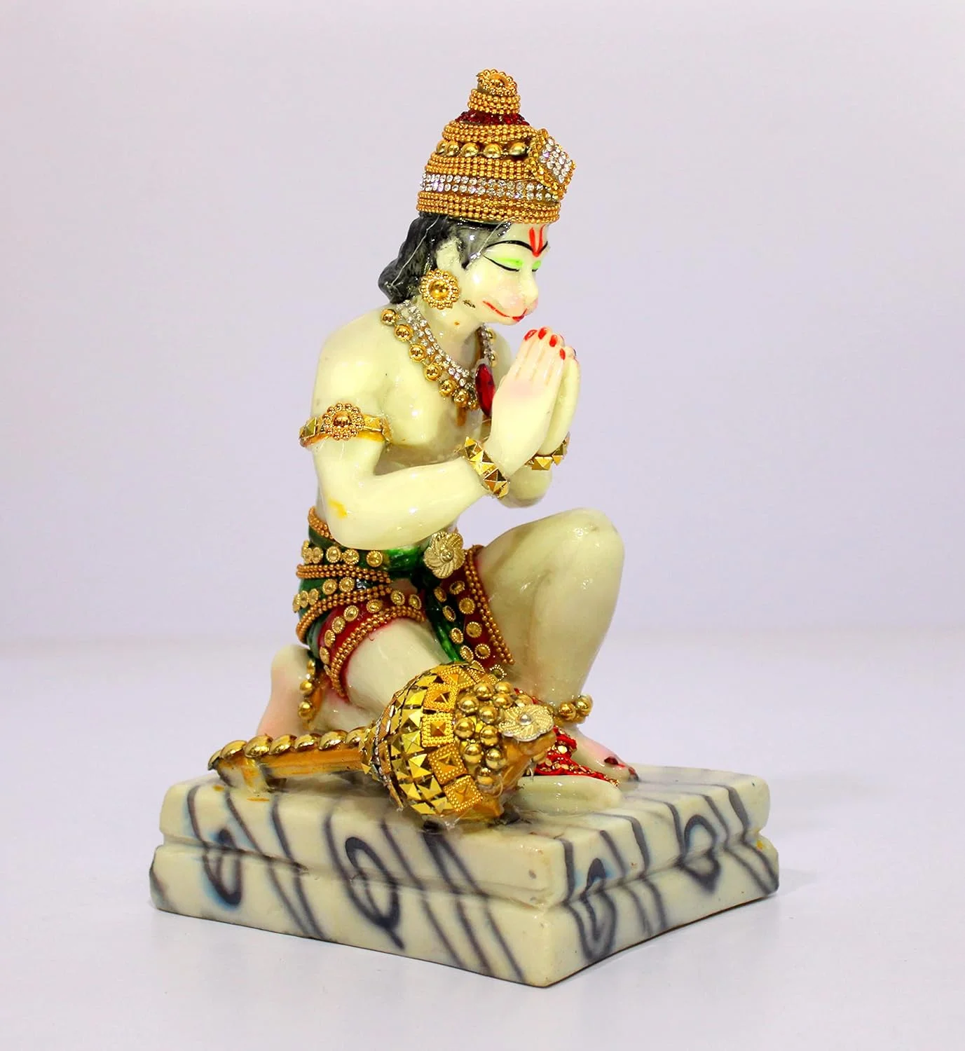 eSplanade Resin Hanuman Anjaneya Pavan Putra Idol Murti Moorti Statue (8.5 x 6.5 Inches)