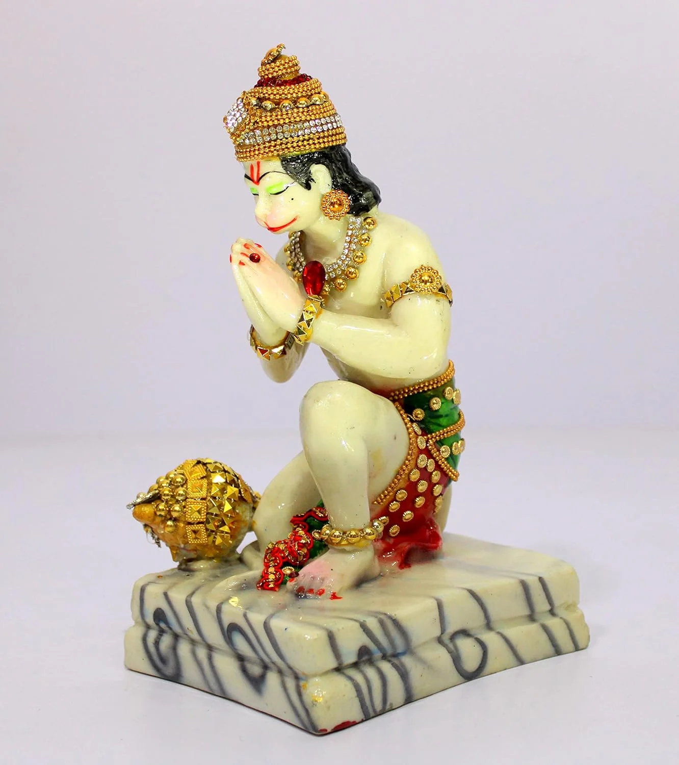 eSplanade Resin Hanuman Anjaneya Pavan Putra Idol Murti Moorti Statue (8.5 x 6.5 Inches)