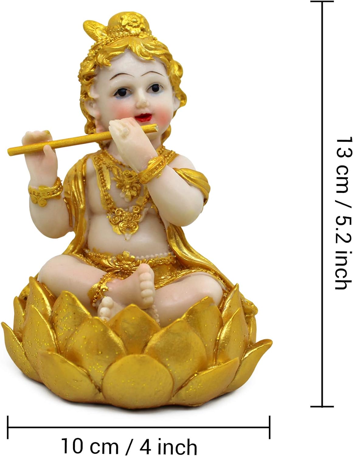 TIED RIBBONS Krishna Statue Hindu God Resin Statue | 5.2 X 4 Inch | Krishna Idol Figurine Decorative Showpiece for Table, House Warming Gifting, Diwali Decorations for Home and Diwali Gifts