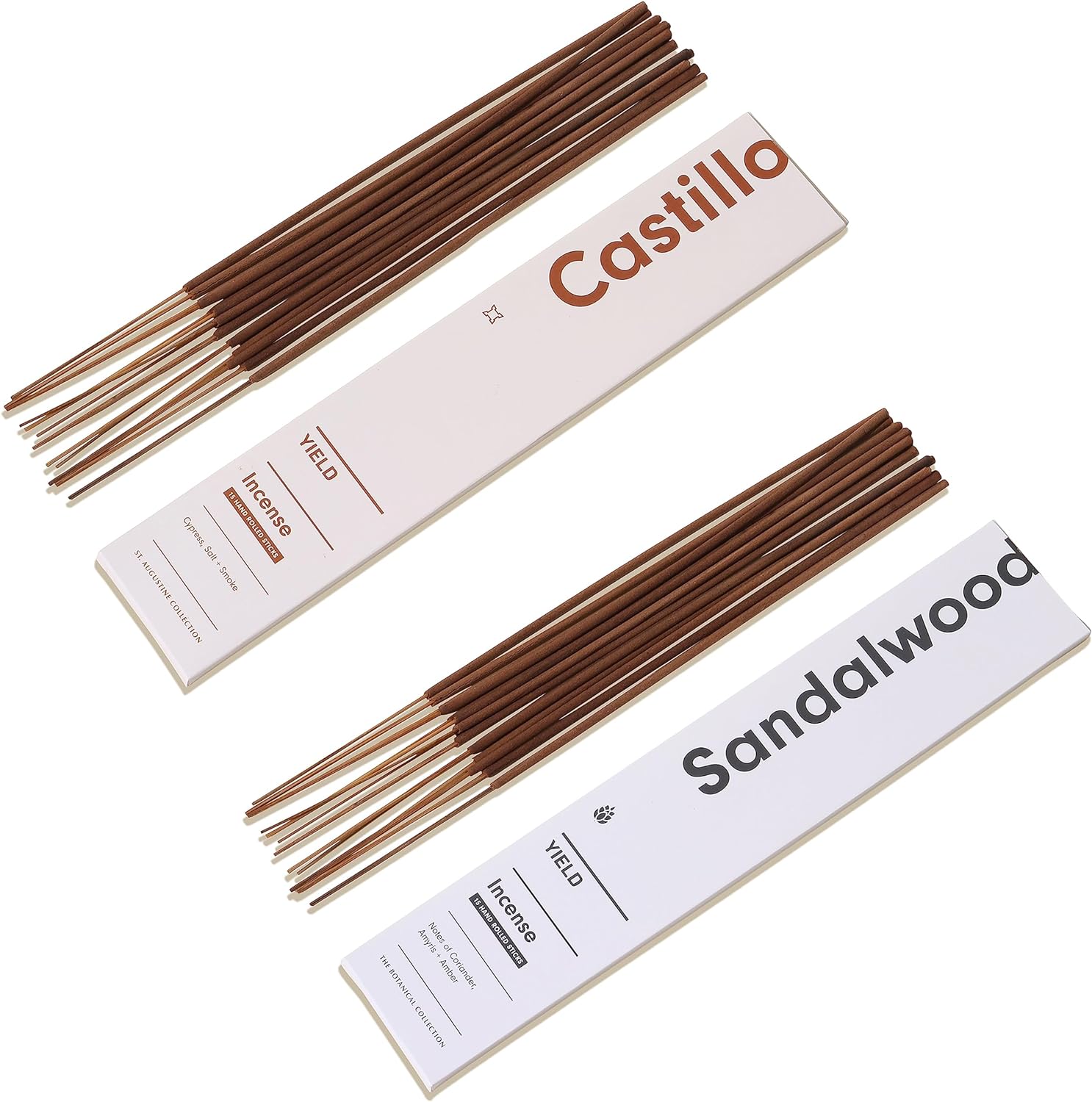 Yield - Sandalwood  Castillo Incense Sticks Bundle - 30 Incense Sticks - Luxury Aromatherapy - Promotes Calm, Clarity  Enhanced Sleep - Fragrance  Essential Oils Blend - Handmade - Non-Toxic