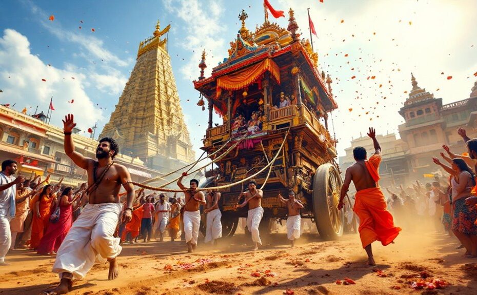 massive chariot procession celebration